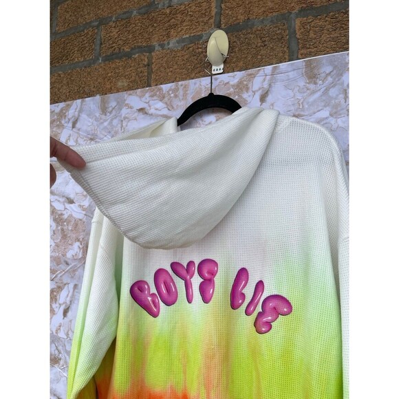 BOYS LIE Sour Patch Racer Ombré Thermal Knit Hoodie size XS/S - Picture 8 of 12